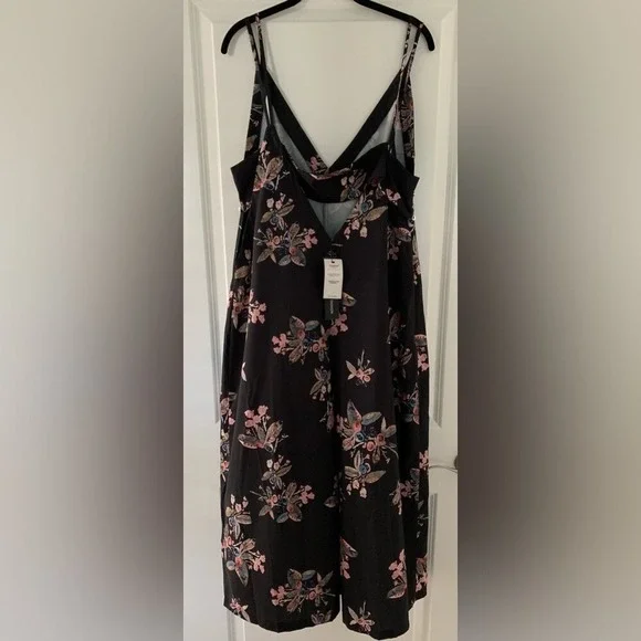 Celmia Collection NWT XXL Floral Black Jumper Cutout Sides  Buttons 0079 - Picture 5 of 10